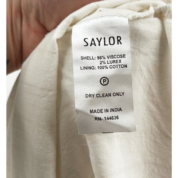 Saylor Womens Midi Peasant Dress Small Cottage Boho Hippie Gauzy Festival - Picture 11 of 11